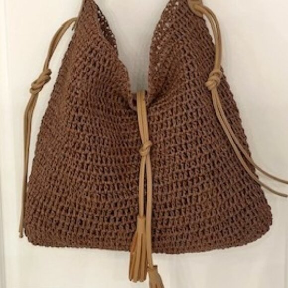 J. Jill Straw Hobo Shoulder Bag (Like New) - Picture 1 of 7